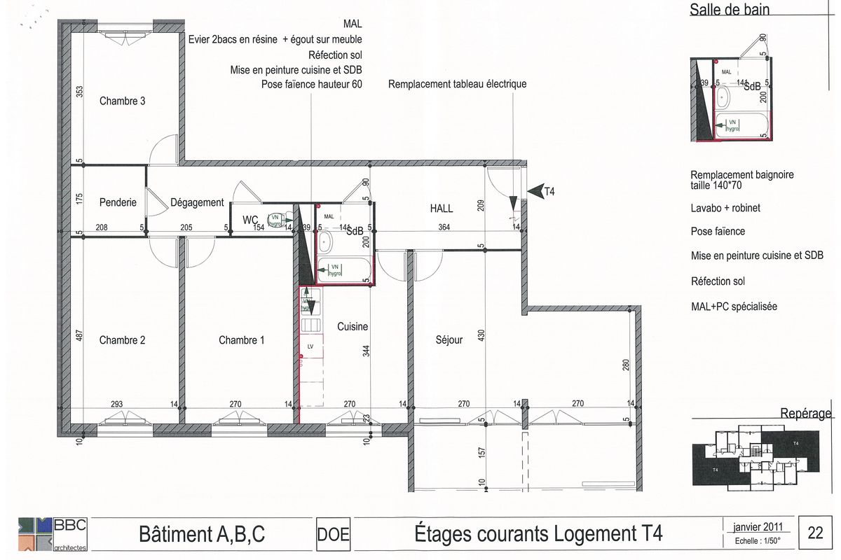 T4 de 84 m² à Saint-Germain-au-Mont-d’Or au prix de vente de 180 000 €